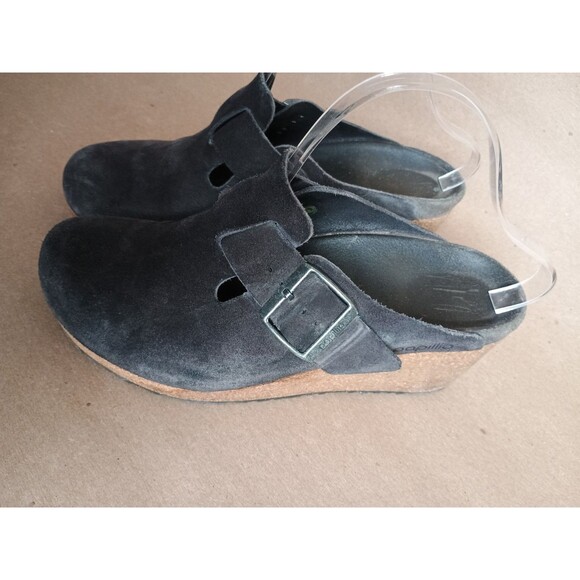 Papillio by Birkenstock Fanny Wedge Buckle Clogs Mules Womens Sz 8 EU 39 Gray - Picture 3 of 9